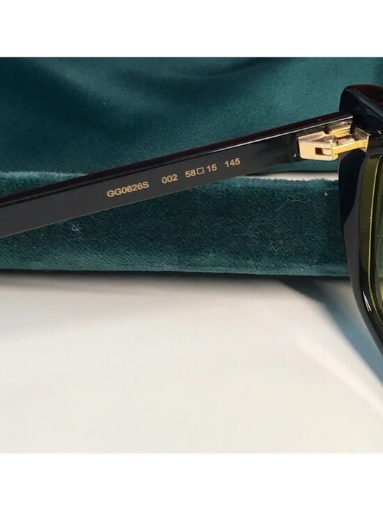 New Authentic Gucci GG626S 002 Sunglasses – Black Frame with Yellow Lenses ✨ main image 12